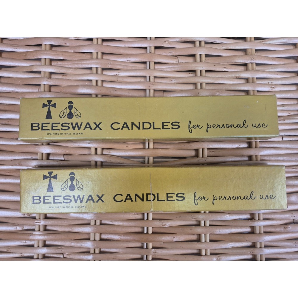 Will & Baumer Vintage NOS Candlemas Beeswax Candles 51% Pure 2 Boxes Size 8s